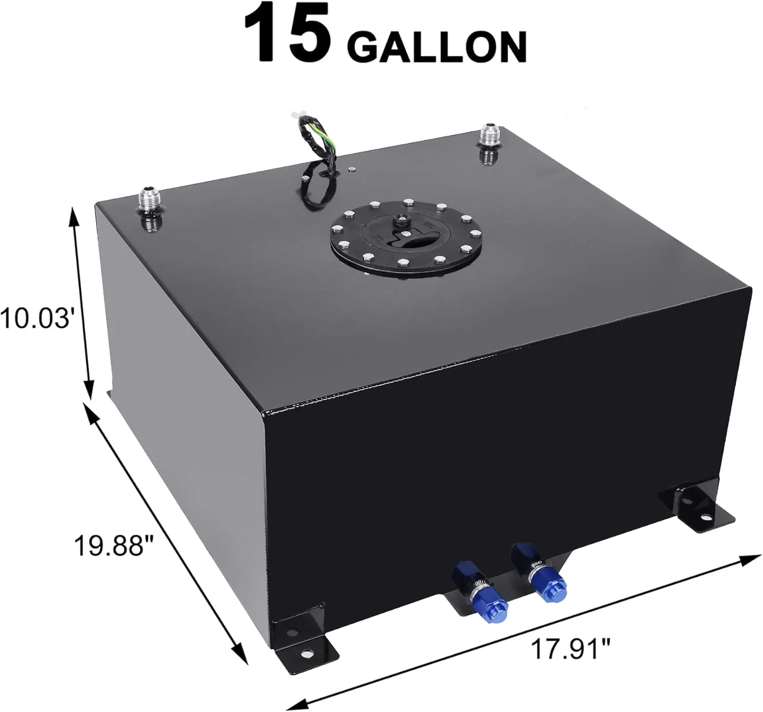 EVIL ENERGY 15 Gallon Fuel Cell Gas Tank Aluminum with Level Sender Black Street Drift