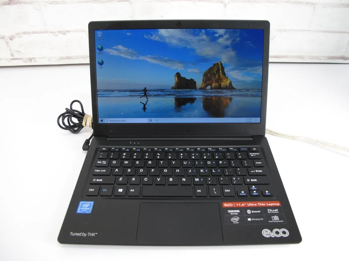 Evoo TEV-C-116-1-BK 11.6" FHD N3350 1.1GHz 4GB RAM 32GB eMMC Win 10 Laptop