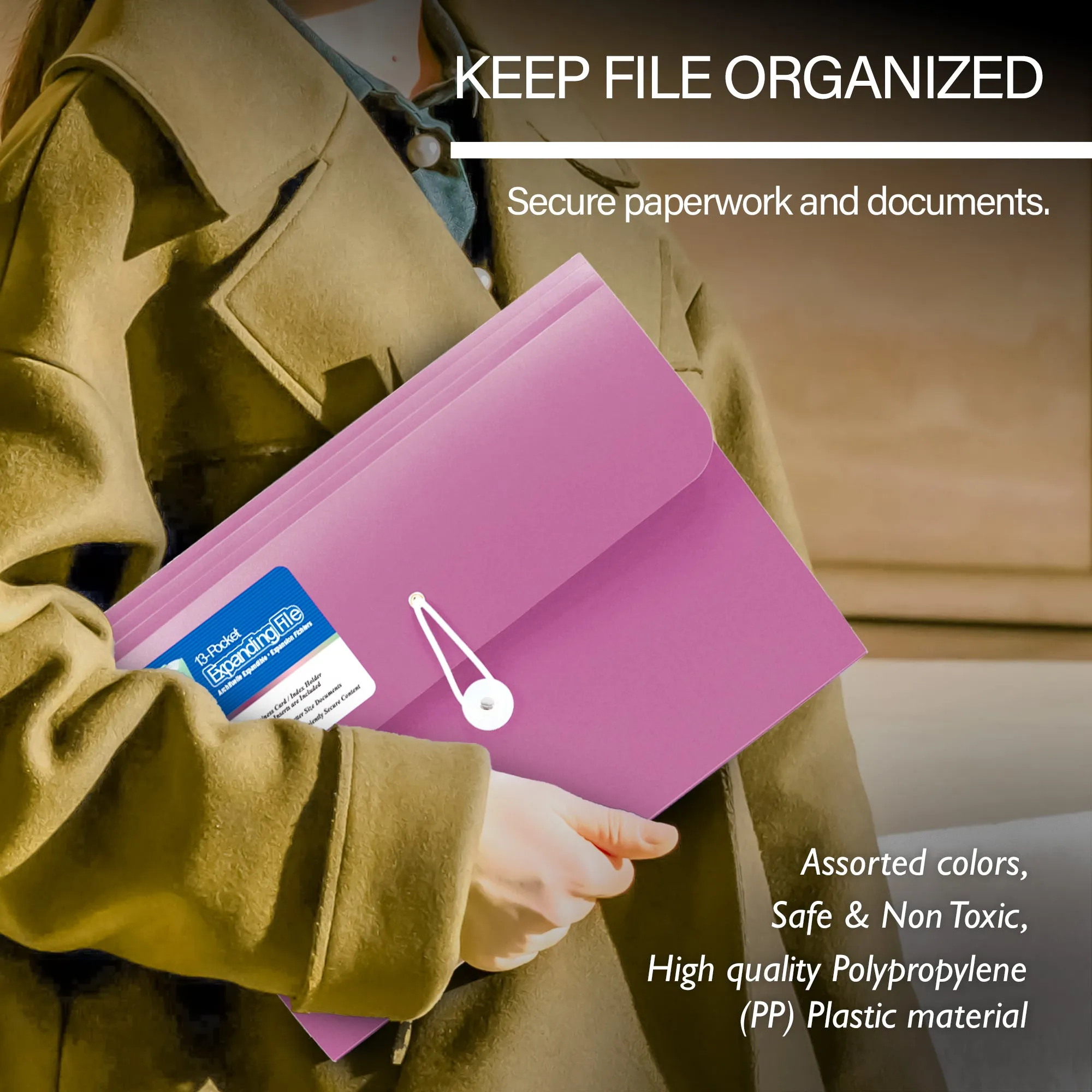 Expanding File A4/Letter Size Poly 13-Pocket Morandi Edition