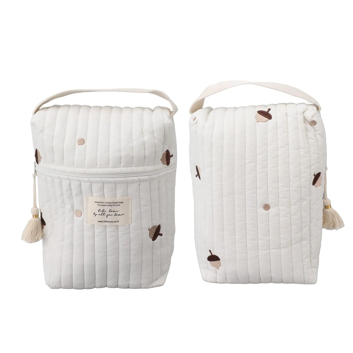 Fafeicy Diaper Bag Backpack, Multifunction Cotton Baby Stroller Zipper Bag for Bottle Wipes Pacifier (Pine Cone)
