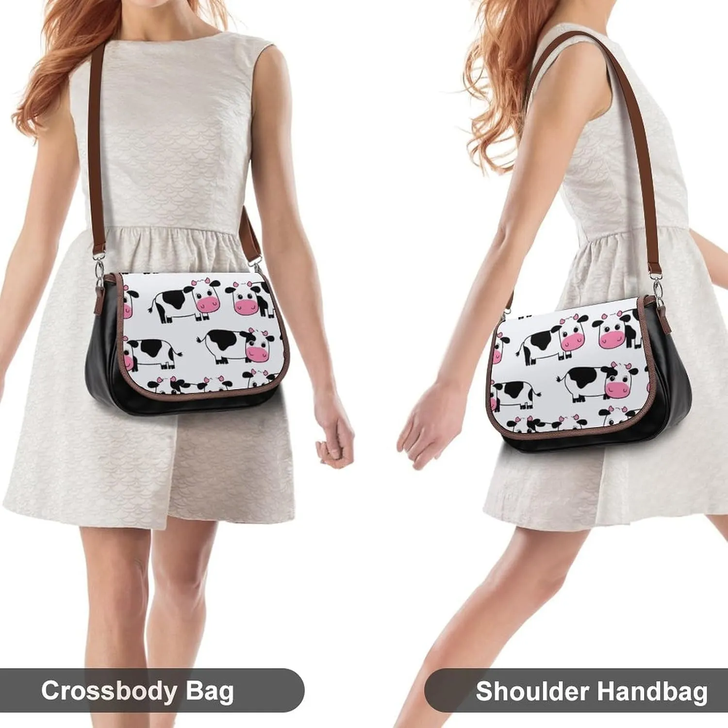 Fashion Crossbody Bag Vintage Leather Shoulder Purse With Adjustable Strap
