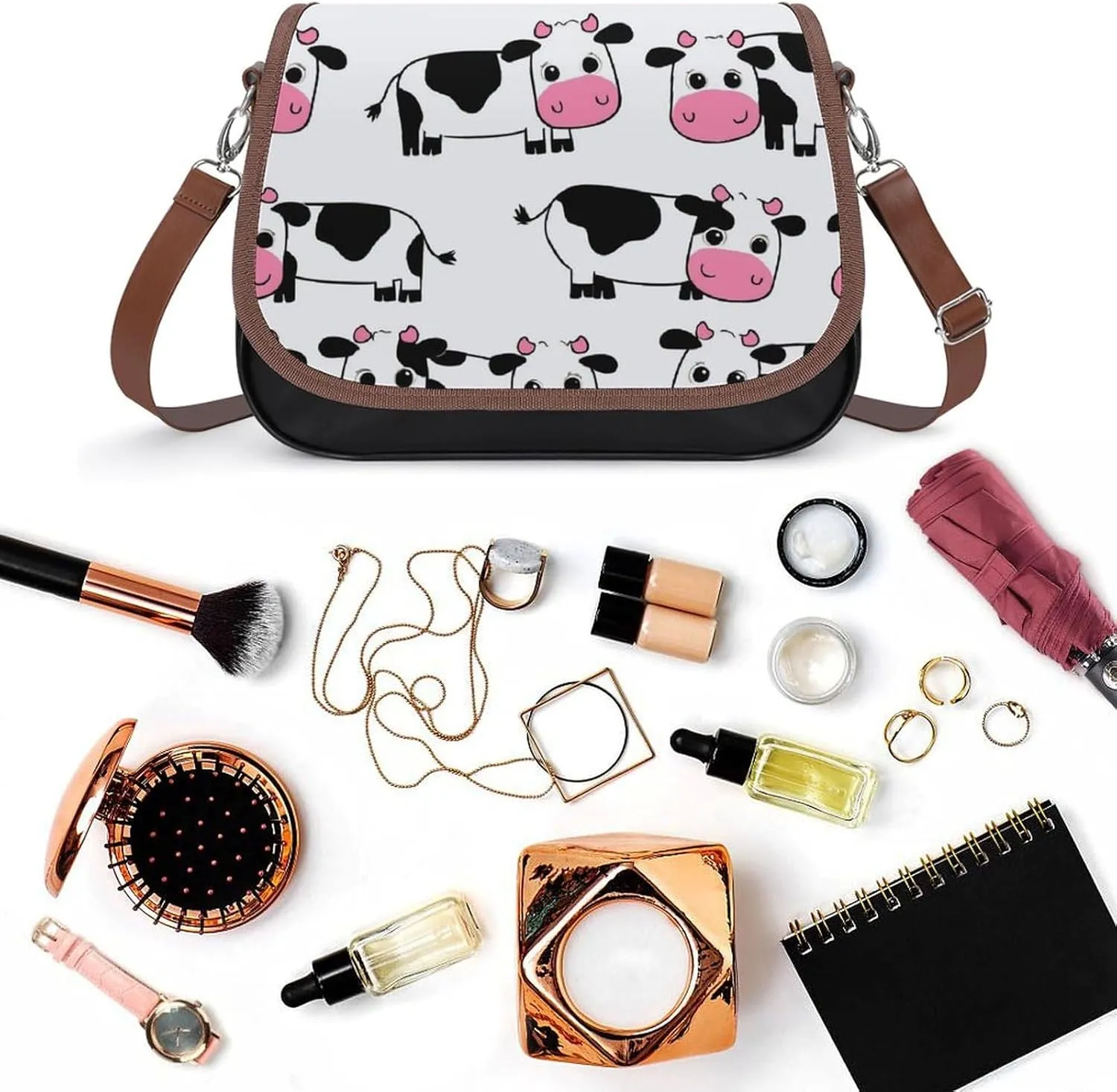 Fashion Crossbody Bag Vintage Leather Shoulder Purse With Adjustable Strap
