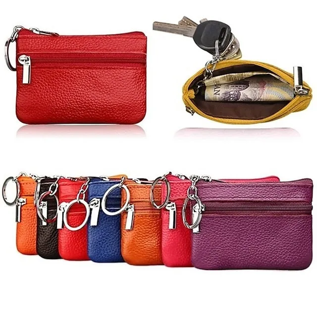 Fashion Leather Mini Coin Change Purse Wallet Clutch Zipper Small Soft Key Card Holder Money Bag Pocket Wallets