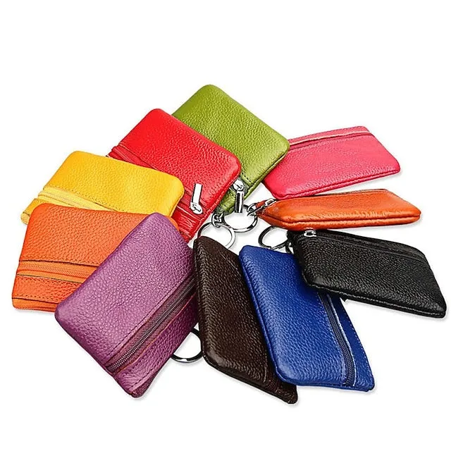 Fashion Leather Mini Coin Change Purse Wallet Clutch Zipper Small Soft Key Card Holder Money Bag Pocket Wallets