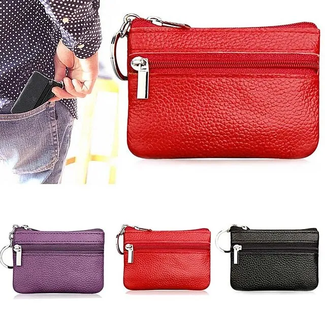 Fashion Leather Mini Coin Change Purse Wallet Clutch Zipper Small Soft Key Card Holder Money Bag Pocket Wallets
