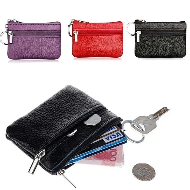Fashion Leather Mini Coin Change Purse Wallet Clutch Zipper Small Soft Key Card Holder Money Bag Pocket Wallets
