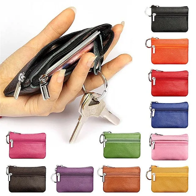 Fashion Leather Mini Coin Change Purse Wallet Clutch Zipper Small Soft Key Card Holder Money Bag Pocket Wallets
