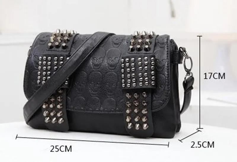 Fashion Women Black Leather Messenger Bags
