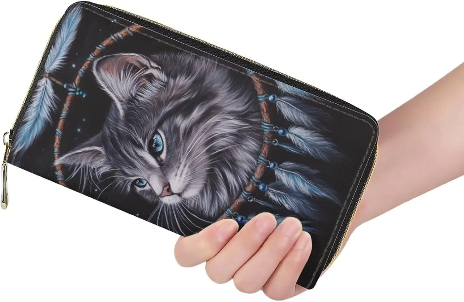Fashion Women Zip Around Long Wallet PU Phone Clutch Travel Card Holder Purse
