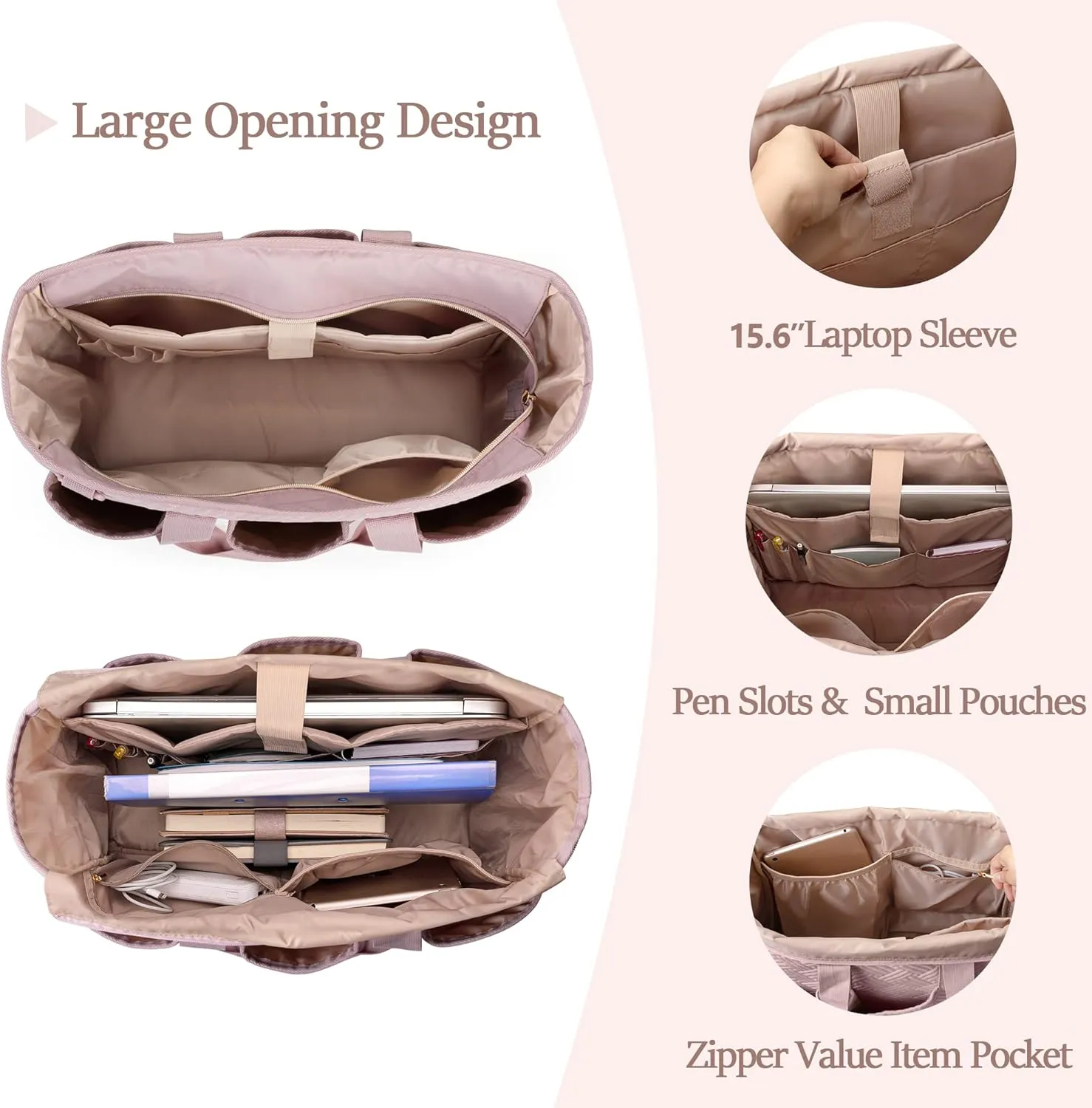 Fasrom Women's Large Work Bag with Laptop Compartment for Teacher Supplies