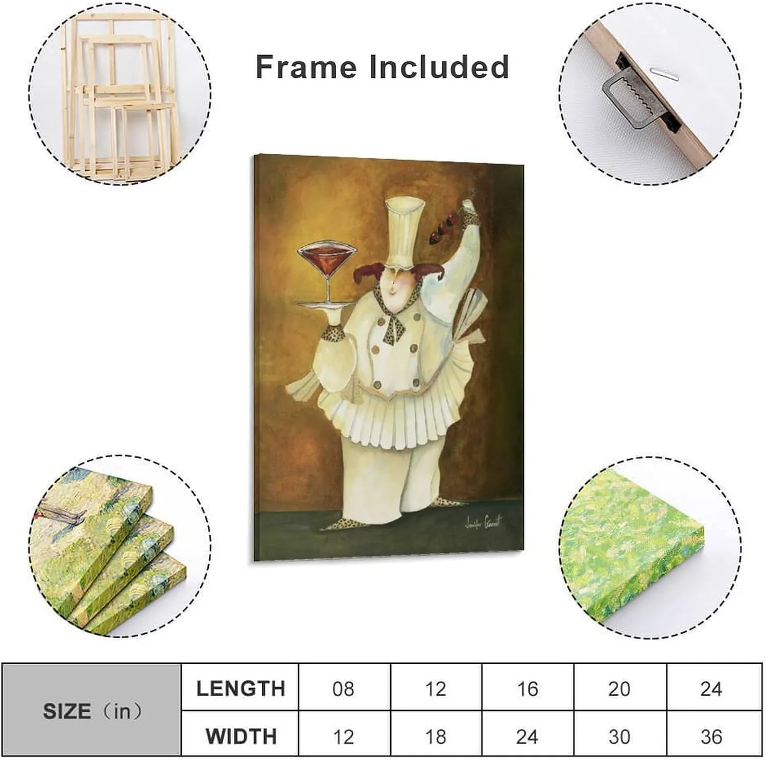 Fat Cook By Illustrator Jennifer Garant Chef Kitchen Poster The Cheerful Chefs Poster Canvas Wall Art Posters (57) Be Used For Room Aesthetics And Bedroom Living Room Decor08x12inch(20x30cm)
