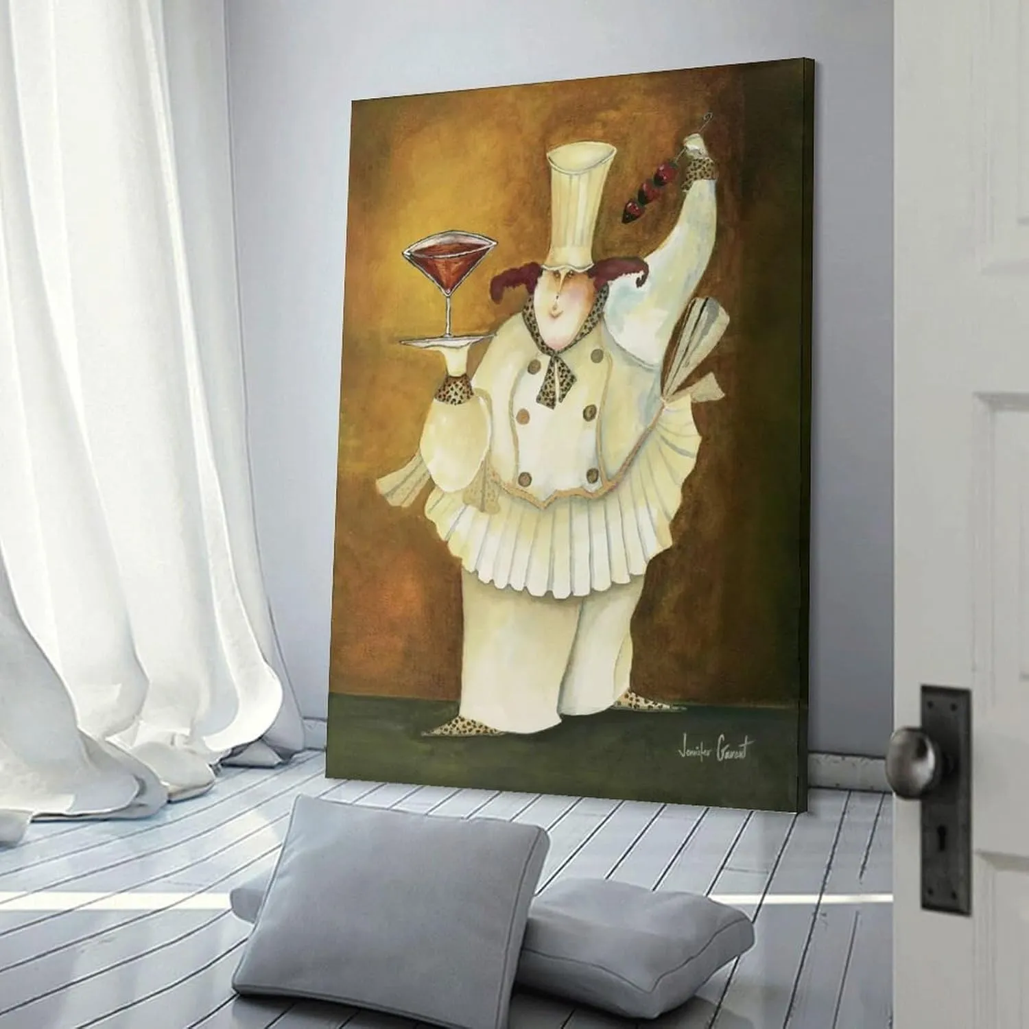 Fat Cook By Illustrator Jennifer Garant Chef Kitchen Poster The Cheerful Chefs Poster Canvas Wall Art Posters (57) Be Used For Room Aesthetics And Bedroom Living Room Decor08x12inch(20x30cm)