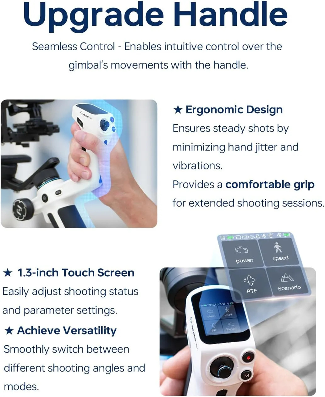 FeiyuTech [Official] SCORP Mini-2 All in One 3-Axis Camera Stabilizer,Built-in AI Track Sensor Handheld Gimbal for Sony A7III,Canon R6,Nikon Z30,Fujifilm,GoPro11/12,iPhone 15 14Pro,Samsung,Max 2.65lb
