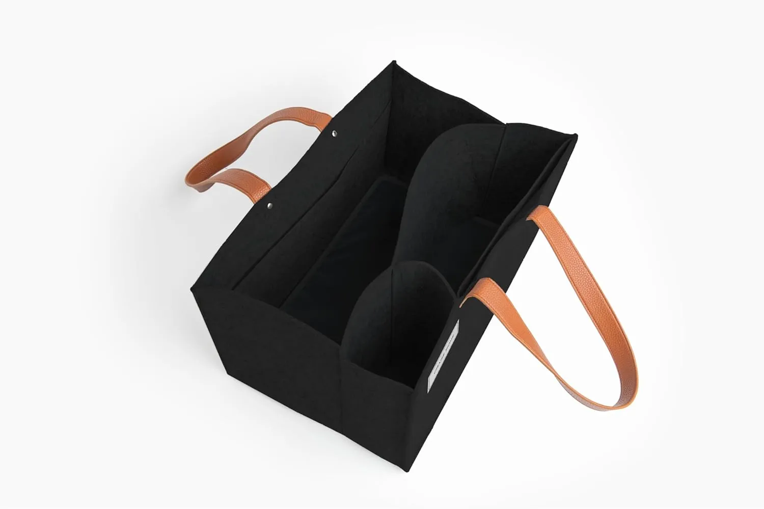 Felt Organizer Caddy - File Folder Tote with Handle - Portable Office Bag - Teacher, School & Work Supplies - Arts & Crafts Storage (Black)