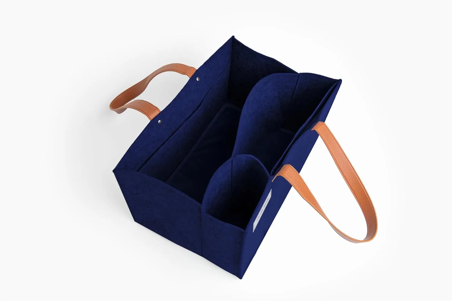 Felt Organizer Caddy - File Folder Tote with Handle - Portable Office Bag - Teacher, School & Work Supplies - Arts & Crafts Storage (Blue)
