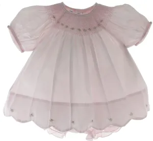 Feltman Brothers Infant Girls Pink Smocked Dress & Bloomer Set Baby Clothes