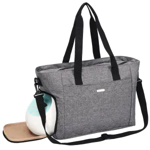 FINDCOZY Breast Pump Bag, Diaper Tote for Working Mom, Compatible with Medela, Spectra S1, S2 Pumps, Grey