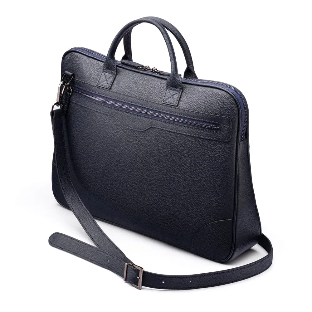 Fitzrovia Leather 16" Laptop Bag - Navy