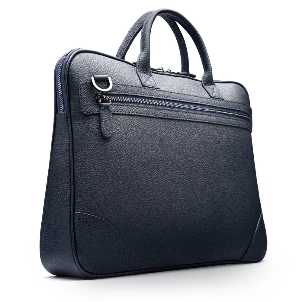 Fitzrovia Leather 16" Laptop Bag - Navy