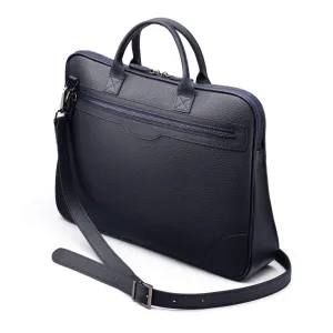Fitzrovia Leather 16" Laptop Bag - Navy