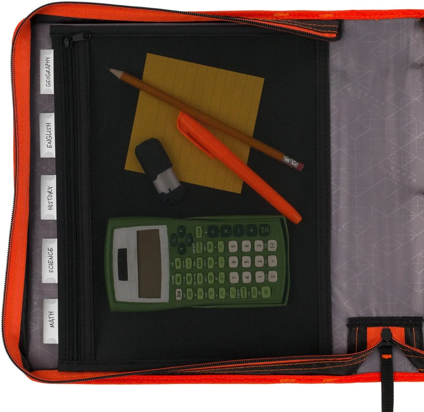 Five Star Zipper Binder, 2 Inch 3-Ring Binder with Round Rings, Expansion Panel and 5-Tab Expanding File, 580 Sheet Capacity, Red/Black (29052CE8)