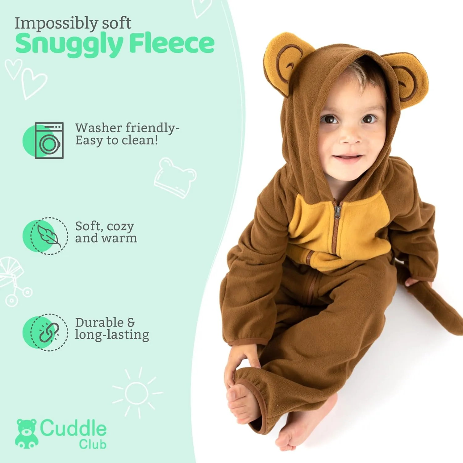 Fleece Baby Bunting Bodysuit – Infant One Piece Kids Hooded Romper Outerwear Toddler Jacket