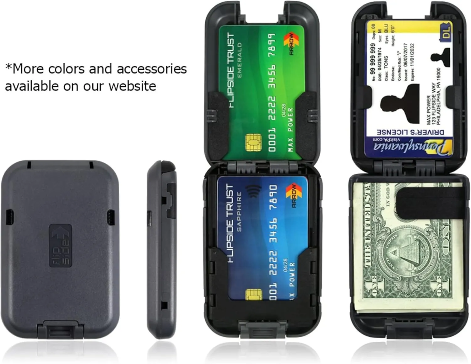 Flipside Wallets 4 RFID Blocking Wallet for Men with Removable Money Clip - Slim, Secure and Crush Resistant