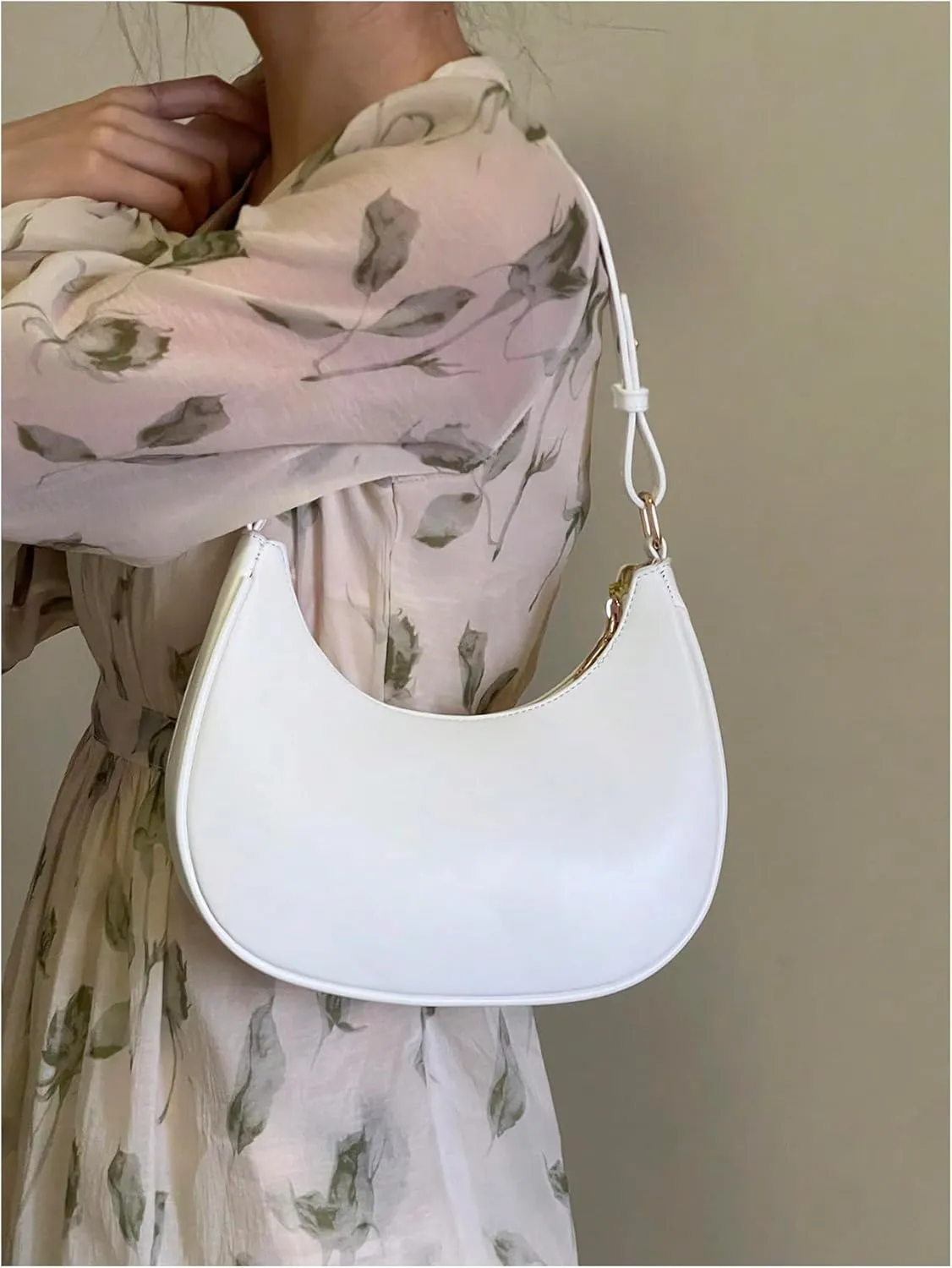 Floerns Women's Leather Crescent Handbag Underarm Purse Small Hobo Shoulder Bag