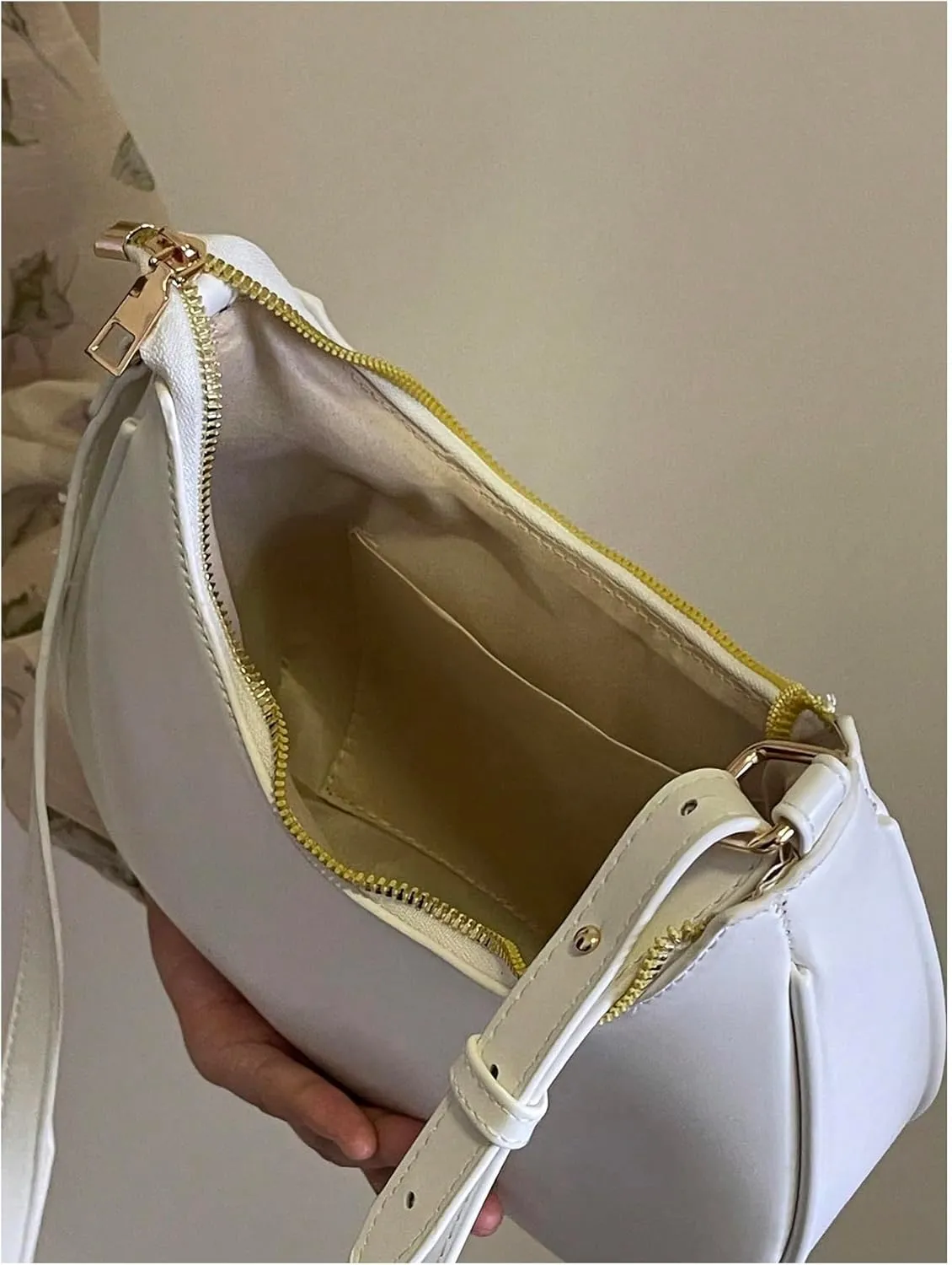 Floerns Women's Leather Crescent Handbag Underarm Purse Small Hobo Shoulder Bag