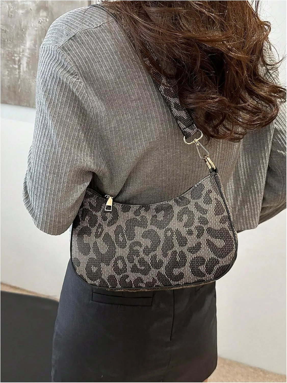 Floerns Women's Leopard Print Underarm Shoulder Bag Cheetah Hobo Handbag Clutch Purse