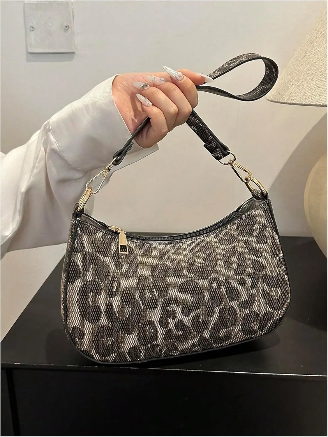 Floerns Women's Leopard Print Underarm Shoulder Bag Cheetah Hobo Handbag Clutch Purse