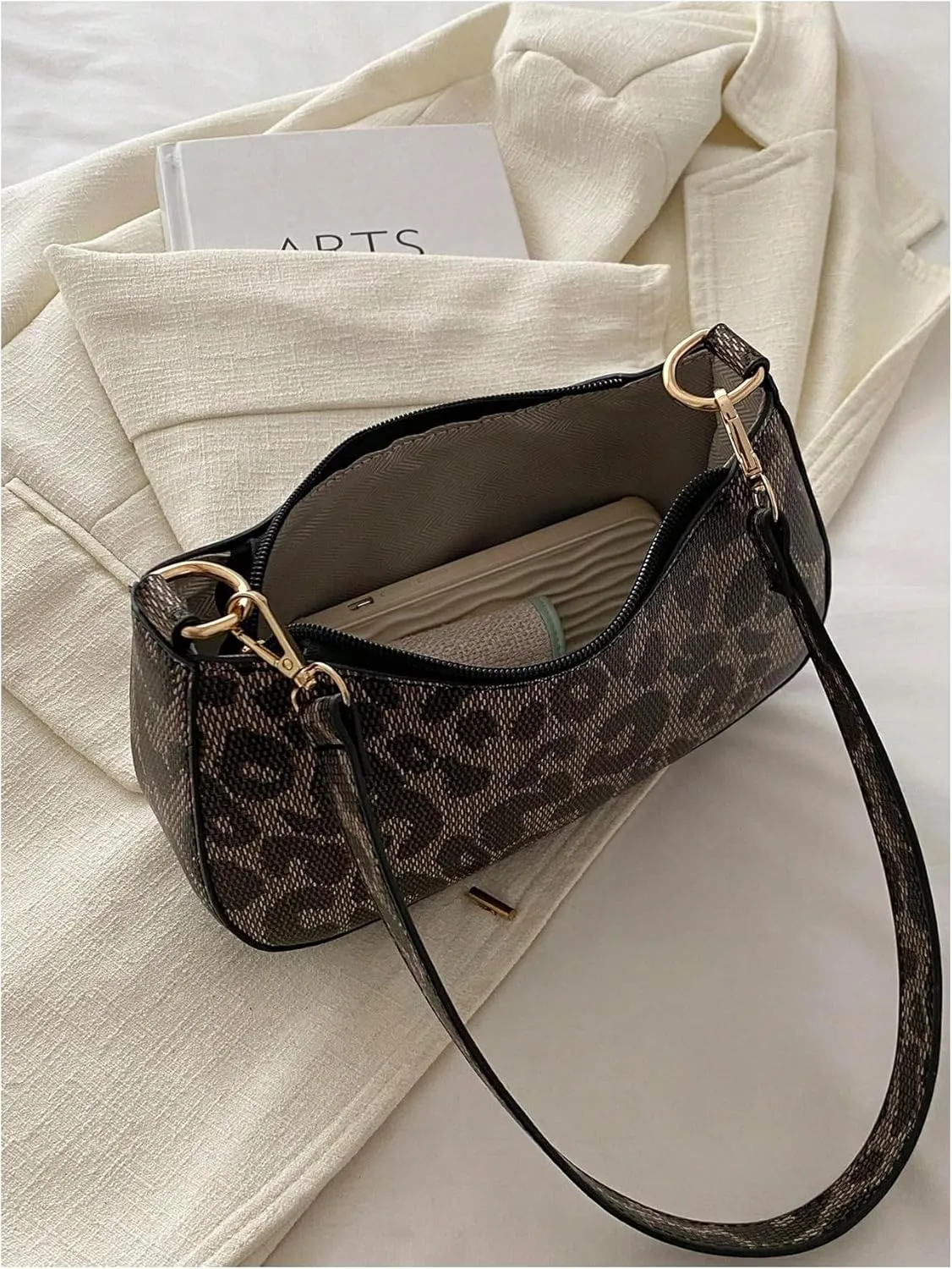 Floerns Women's Leopard Print Underarm Shoulder Bag Cheetah Hobo Handbag Clutch Purse