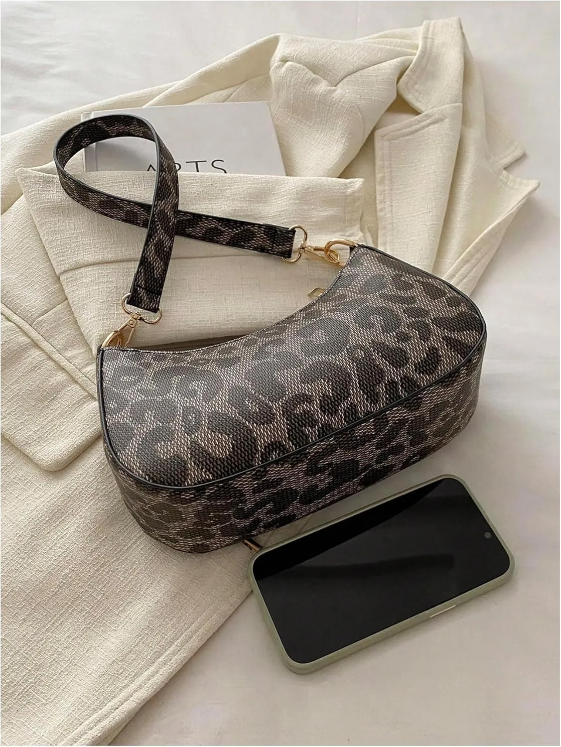 Floerns Women's Leopard Print Underarm Shoulder Bag Cheetah Hobo Handbag Clutch Purse
