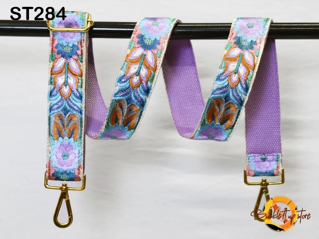 Floral Embroidered Purse Strap Crossbody Strap for Purses Handbag Boho Bag Strap Embroidery Replacement Strap Boho Guitar Strap Gift for her