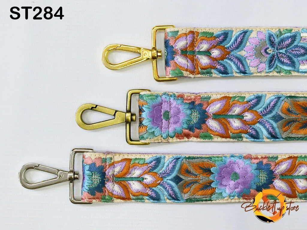 Floral Embroidered Purse Strap Crossbody Strap for Purses Handbag Boho Bag Strap Embroidery Replacement Strap Boho Guitar Strap Gift for her