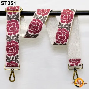Floral Replacement Handbag Boho Bag Strap Embroidered Adjustable Embroidery Camera Strap Crossbody Strap Purses Guitar Strap Gift Daughter