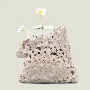 Flower Cut Out Eyelet Hobo Bags - 4 Colors