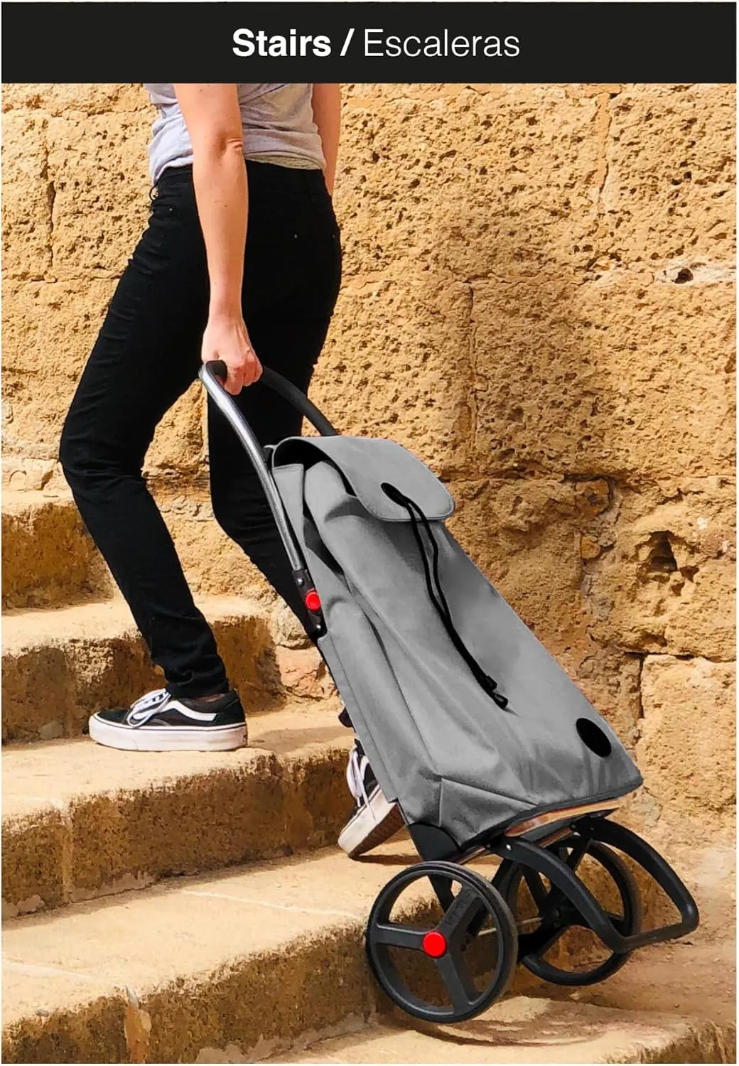 Foldable Grocery Shopping Cart with Wheels | Collapsible Personal Folding Cart for Groceries | Durable & Portable | Coral
