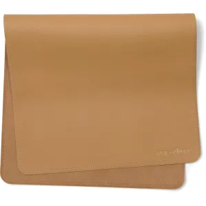 Foldable Portable Diaper Mat in Vegan Leather (16 x 30 in); Wipeable & Multipurpose - Tan