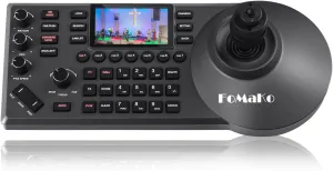 FoMaKo PTZ Controller PoE 3" LCD Screen Preview, 4D Joystick PTZ Camera Controller for Church Live Service Education, Visca PELCO D/P RS232 RS485 (No NDI License, but NDI Upgradeable.) (KC608 Pro)