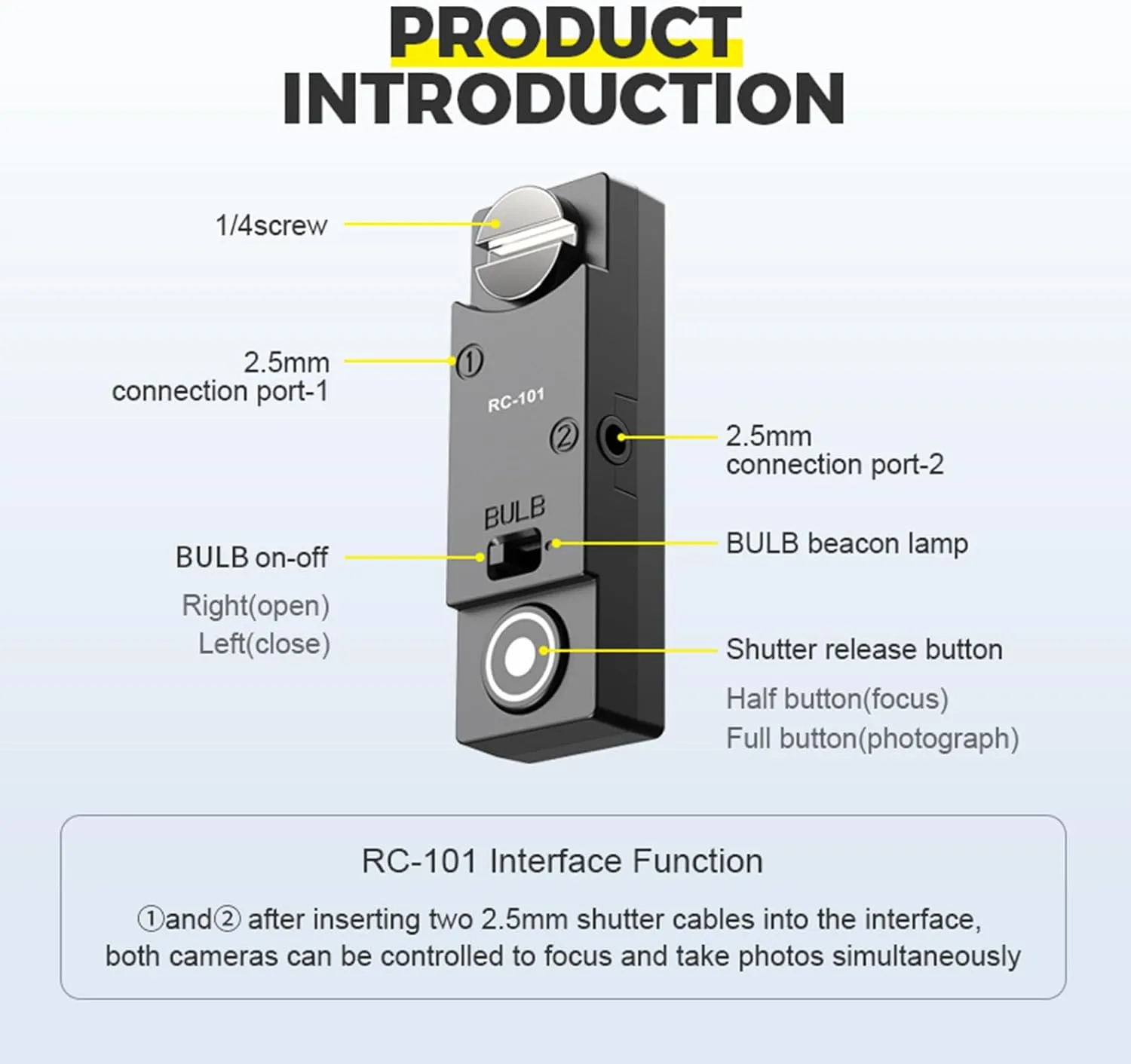 For hasselblad cable x1d 50c Release remote X1DII /X1DII 50c /907X 100c,907X 50C Shutter release cable Two cameras in sync Release button 1/4 Stabilizer Extension Photo Key Accessories. (RC101-3.5A X)