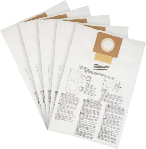 For Milwaukee 49-90-1979 6 Gallon Vacuum Fleece Dust Bags - 5 PK