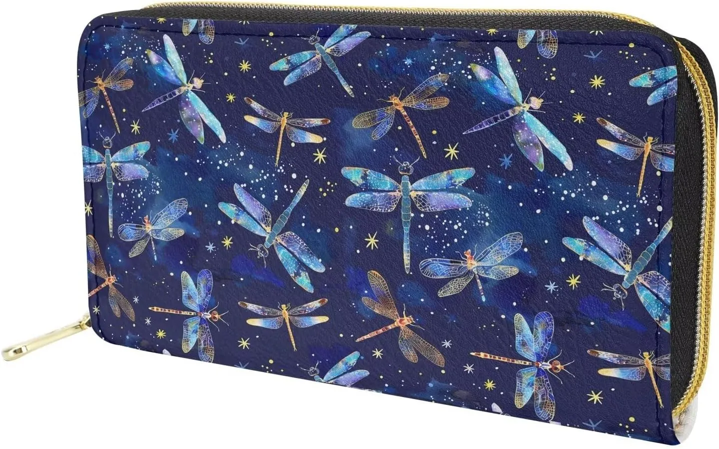 FOR U DESIGNS Card Wallet Women Small Handbag PU Leather Purse Organizer Slim Compact Wallets Blue Dragonfly Wallet Credit Card Holder