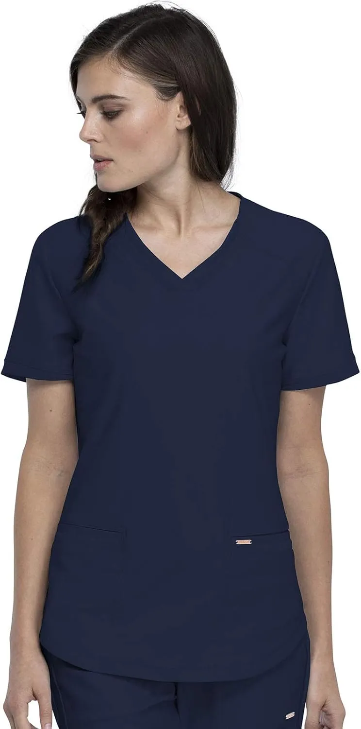 Form Scrubs for Women, Stretchy V-Neck Knit Scrub Top CK840