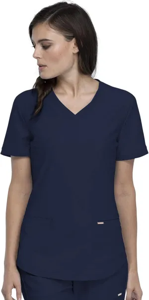 Form Scrubs for Women, Stretchy V-Neck Knit Scrub Top CK840