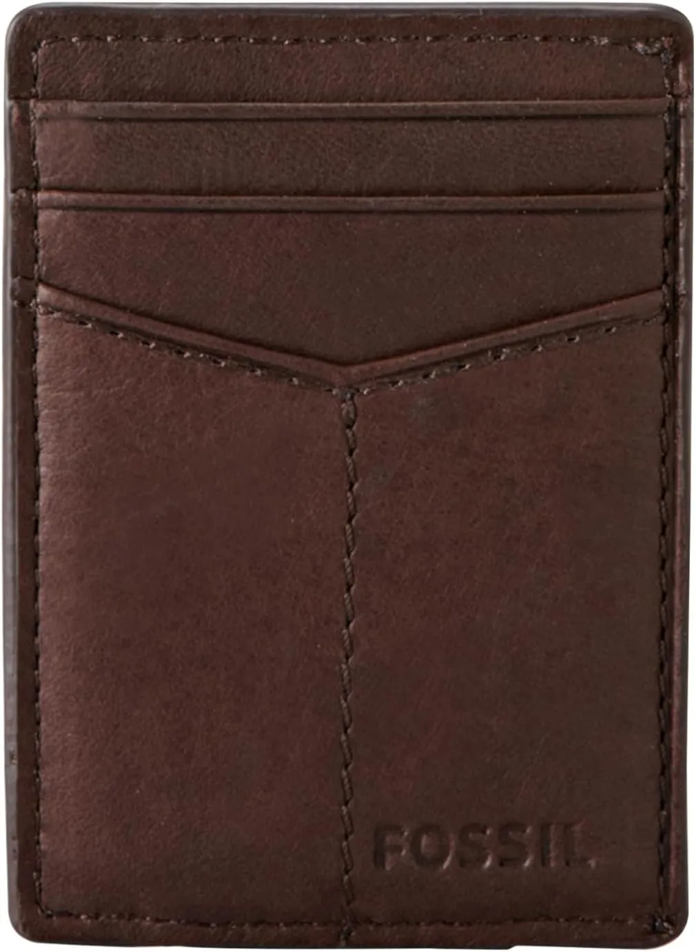 Fossil Men's Ingram Leather Magnetic Card Case with Money Clip Wallet, Brown, (Model: ML3235200)