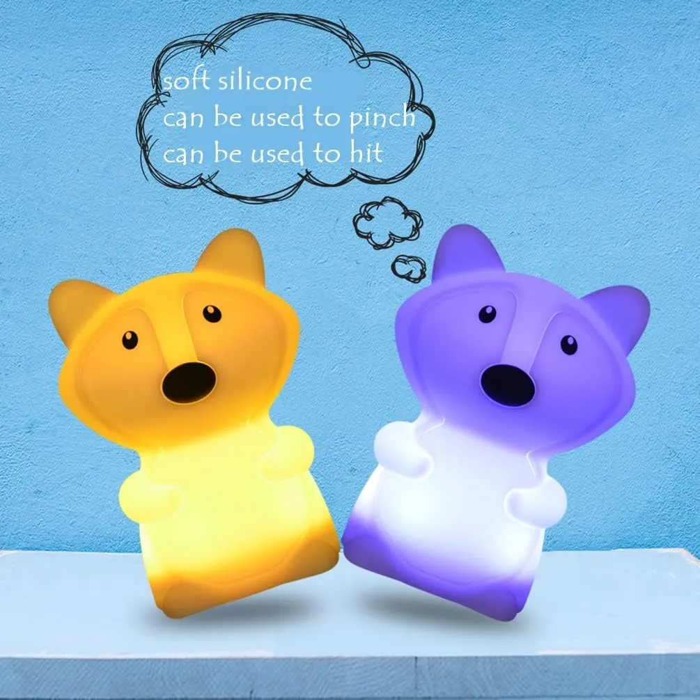 Fox Night Lights Bedside lamp, Bedroom Light for Kids, Baby Nursery lamps - Break Resistant, Eye Caring, Adjustable Brightness & Color and Time Setting, Gifts for Kids Babies Boy Girl - Medium