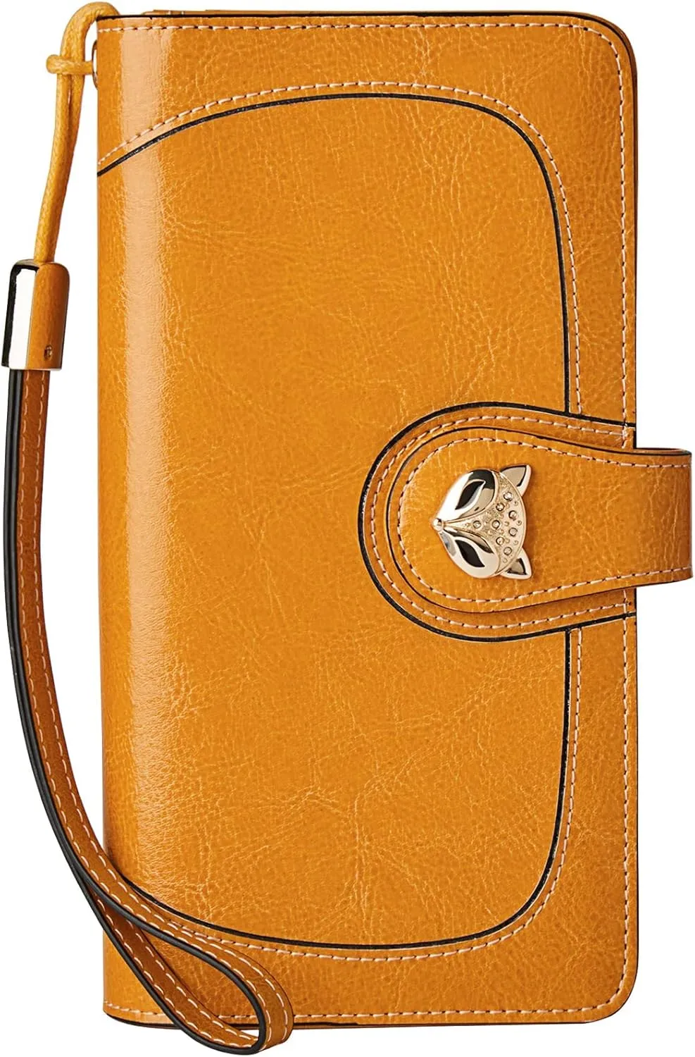 FOXLOVER Designer Wristlet Wallets for Women Large Capacity Ladies RFID Blocking Leather Credit Card Holder
