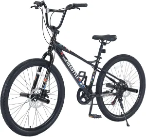 Freestyle BMX Bikes, 20/26 inch Kids Mountain Bike, Steel Frame/Adjustable Ergonomic, Single Speed Bicycles for Boys, Outdoor Cycling Bike Road Bicycle Mountain Bike, Multiple Colors