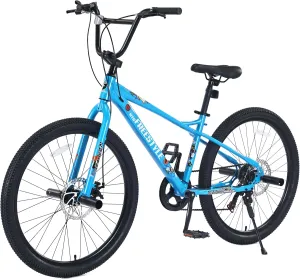 Freestyle BMX Bikes, 20/26 inch Kids Mountain Bike, Steel Frame/Adjustable Ergonomic, Single Speed Bicycles for Boys, Outdoor Cycling Bike Road Bicycle Mountain Bike, Multiple Colors